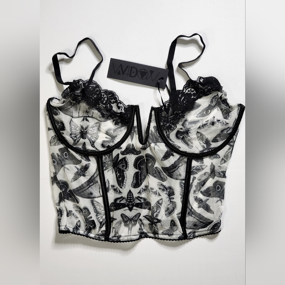 New ~Widow Dolls Kill Spirit World Mesh Corset Top